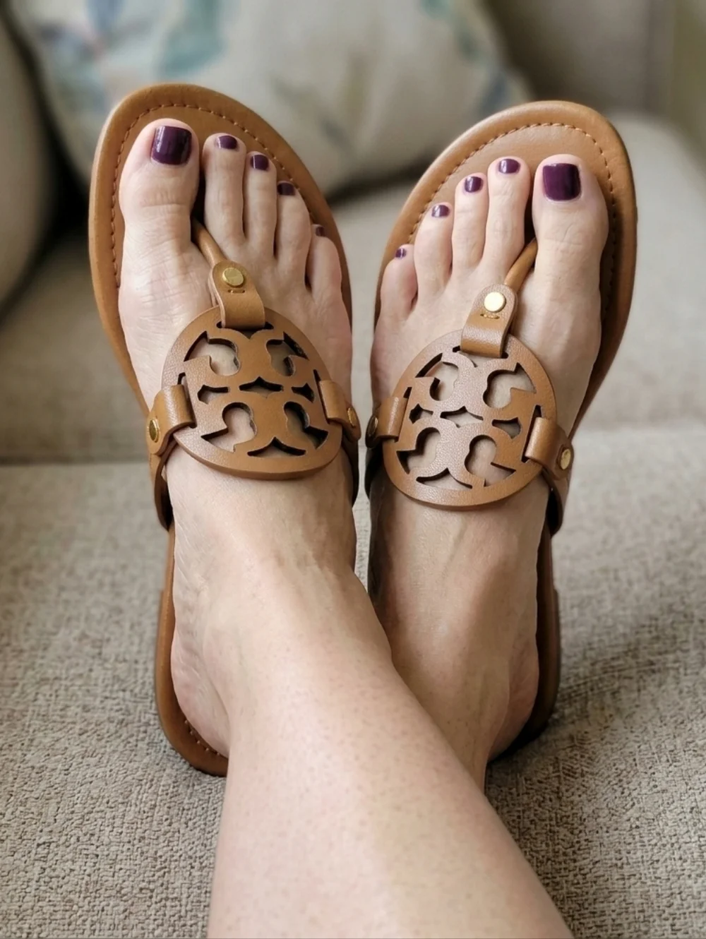 Tory Burch Miller Sandals Vintage Vachetta Size 10.5